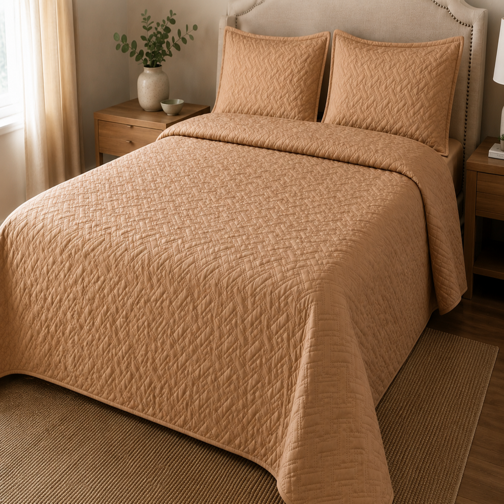 Premium Waterproof Ultrasonic Quilted Bedspread – King Size