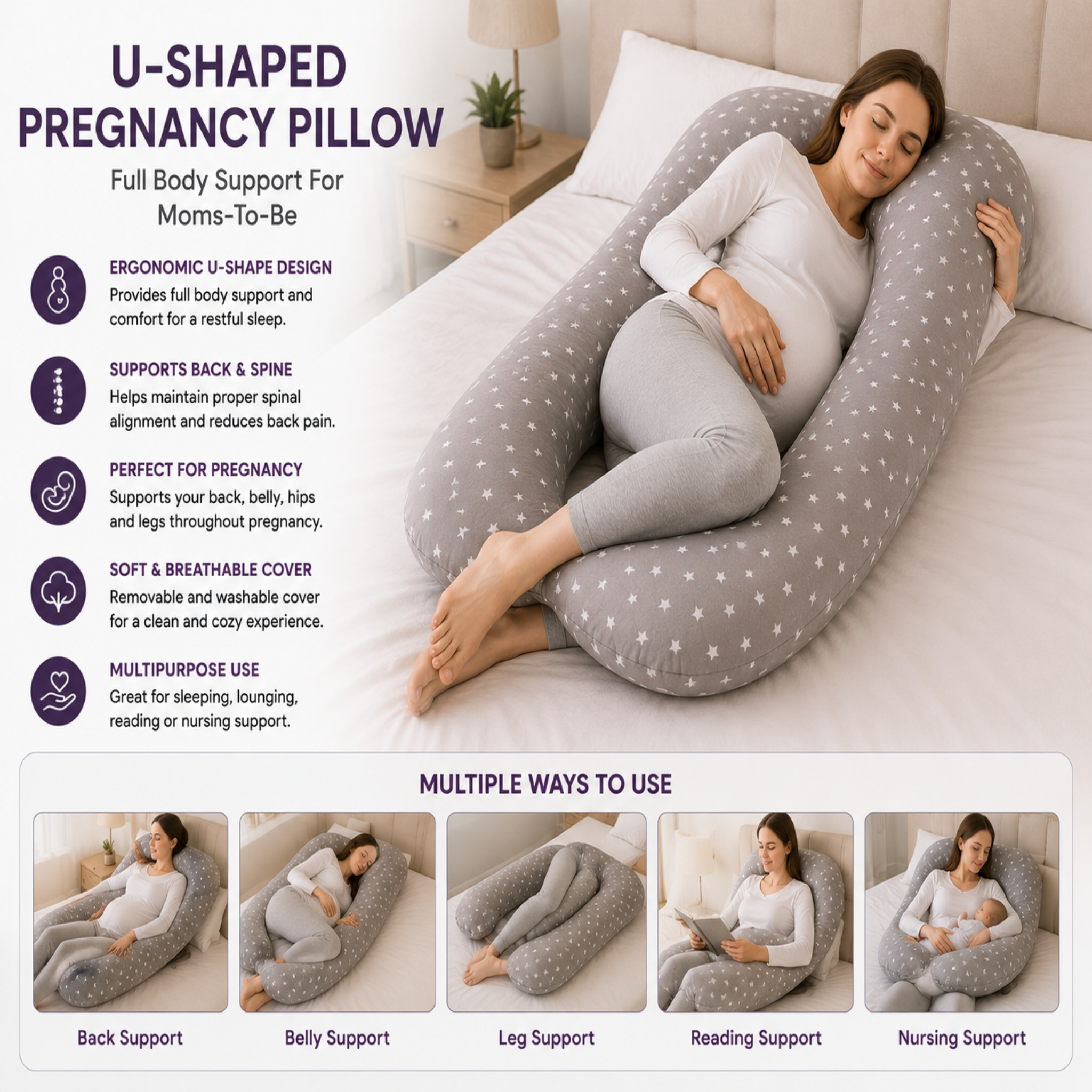 U Shape Pregnancy Pillow – Standard Size