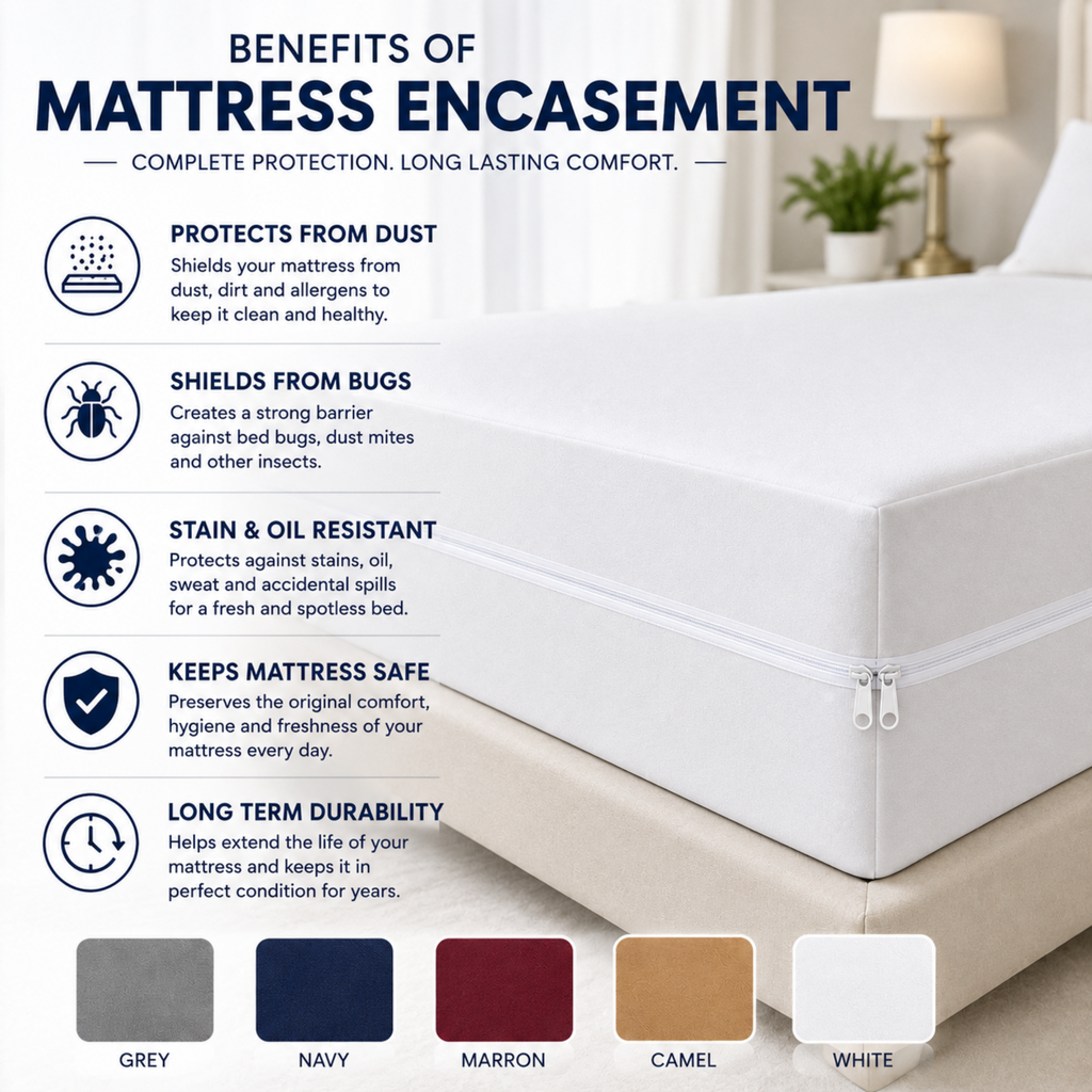 Premium Waterproof Mattress Encasement – Complete 360° Protection