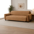 Velora Ultra Sonic Waterproof Sofa Cover – Premium Micro Fabric, Camel