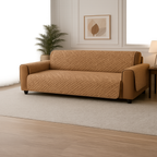 Velora Ultra Sonic Waterproof Sofa Cover – Premium Micro Fabric, Camel