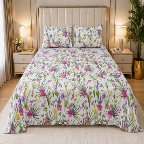 Garden Bloom Premium Cotton Bedsheet