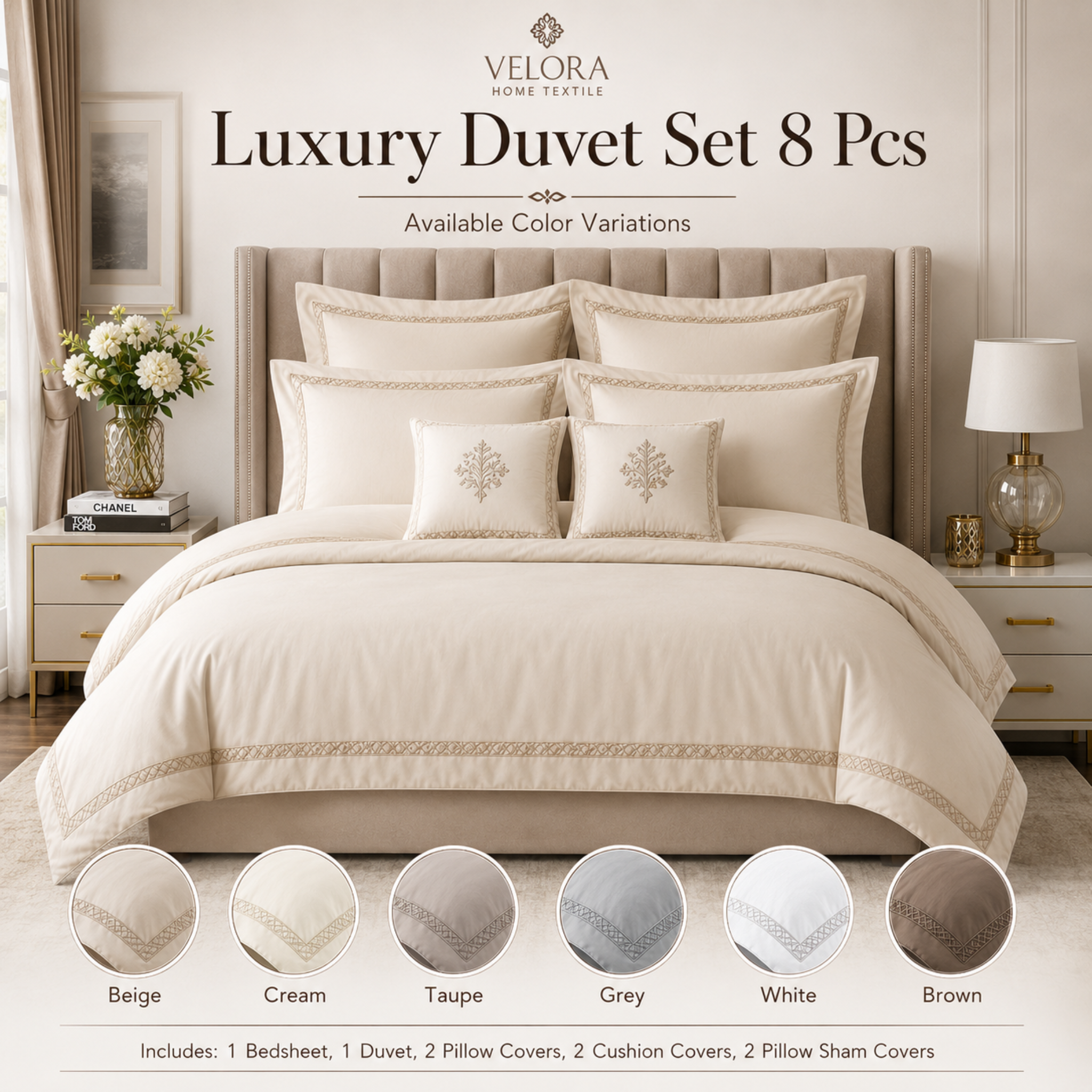 Luxury Duvet Set – 8 Pcs