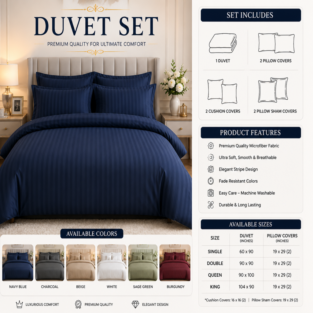 Luxury Duvet Set – 8 Pcs