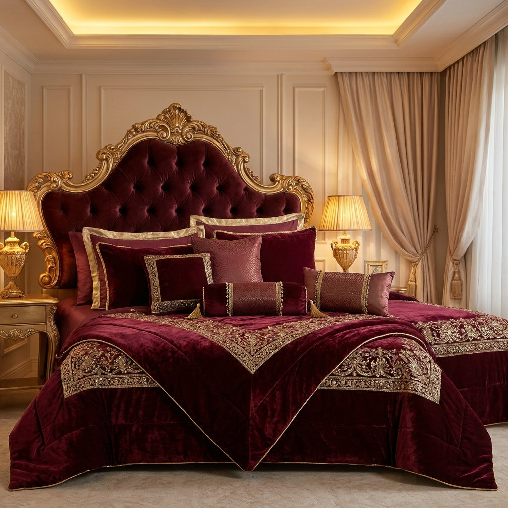 Luxury Bridal Set 12 Pcs – Premium Quilt Bedding Set