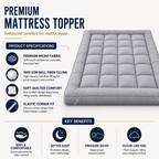 Premium 1000 GSM Ball Fiber Mattress Topper – Soft Quilted Comfort
