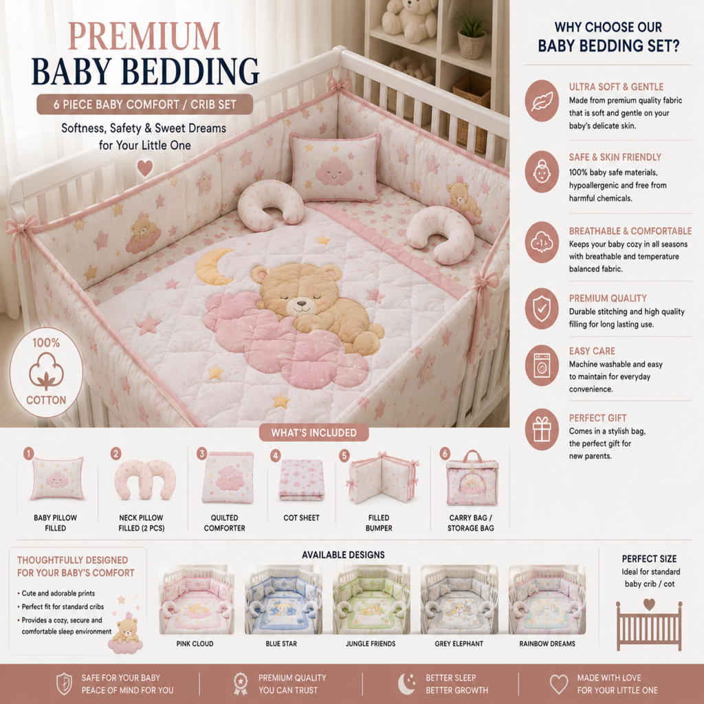 Baby Comforter / Bedding / Crib Set 6pcs
