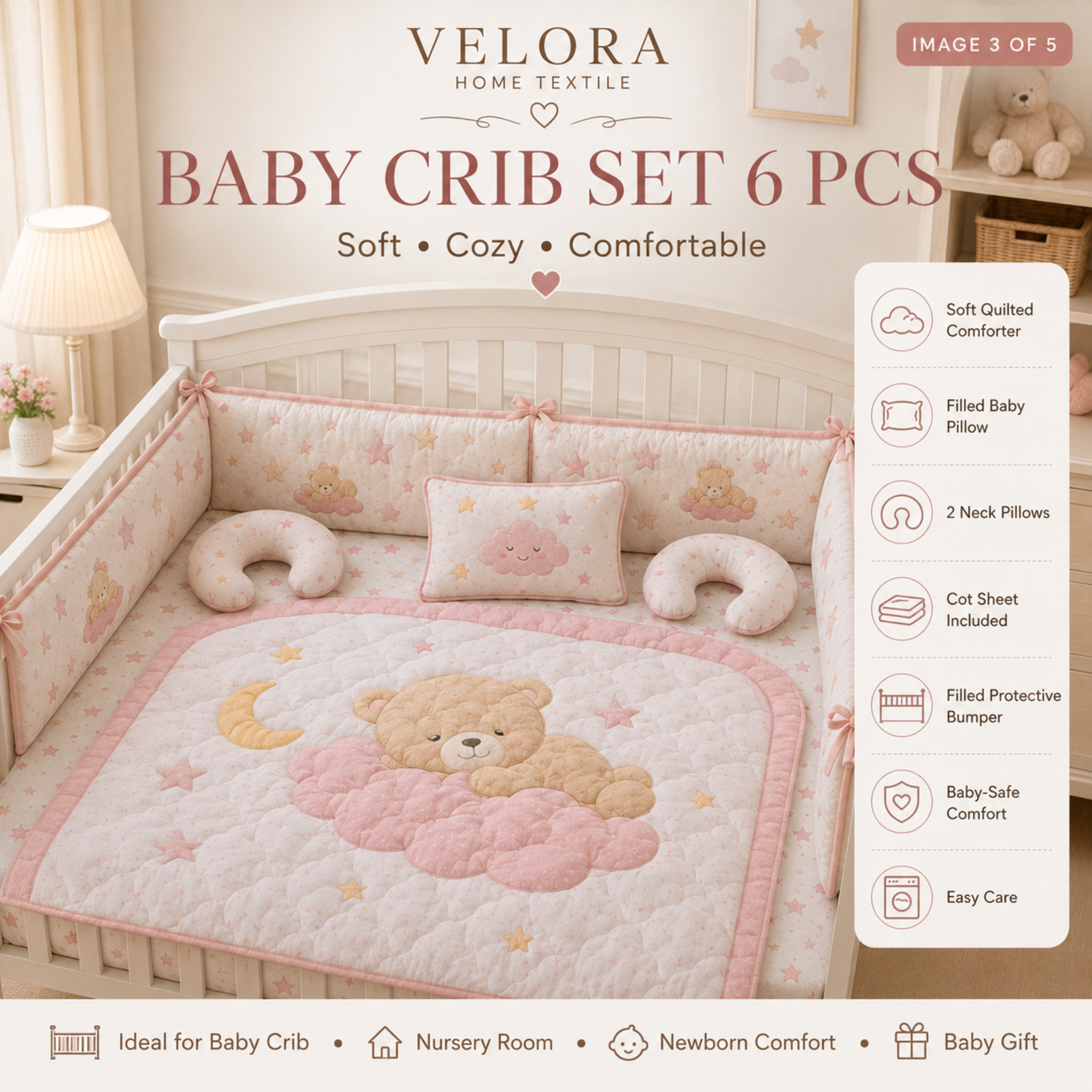 Baby Comforter / Bedding / Crib Set 6pcs