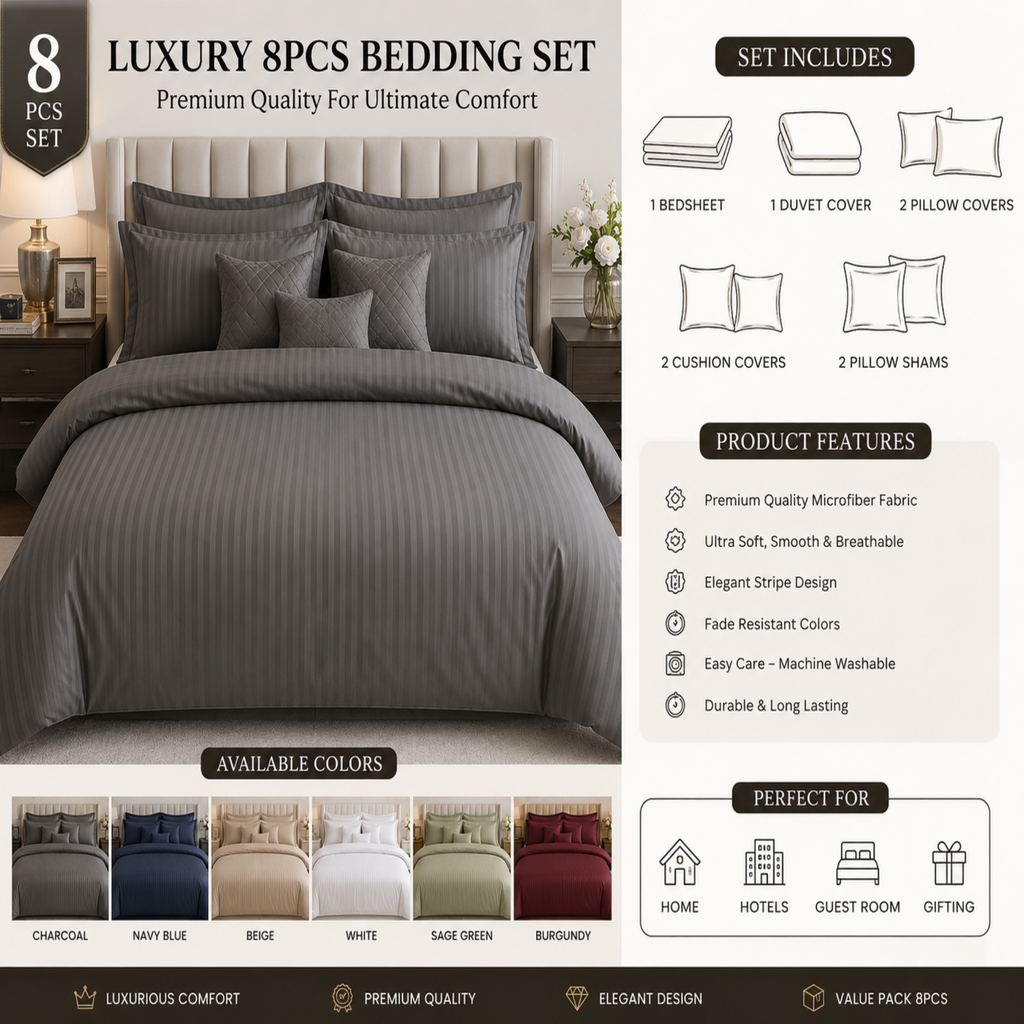 Luxury Duvet Set – 8 Pcs