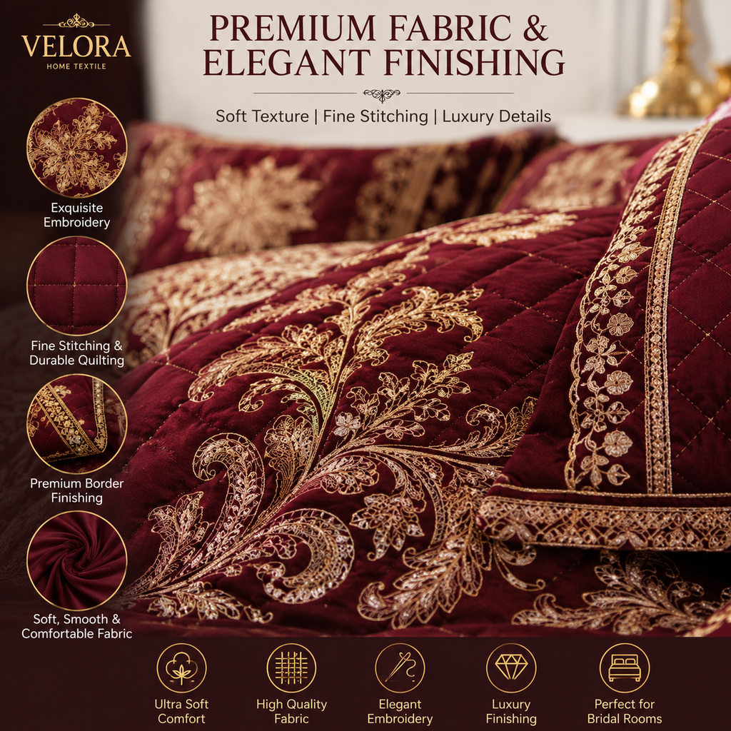 Luxury Bridal Set 12 Pcs – Premium Quilt Bedding Set