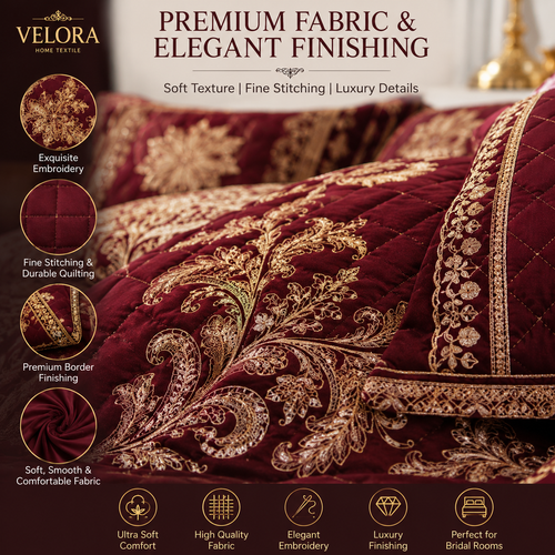Luxury Bridal Set 12 Pcs – Premium Quilt Bedding Set