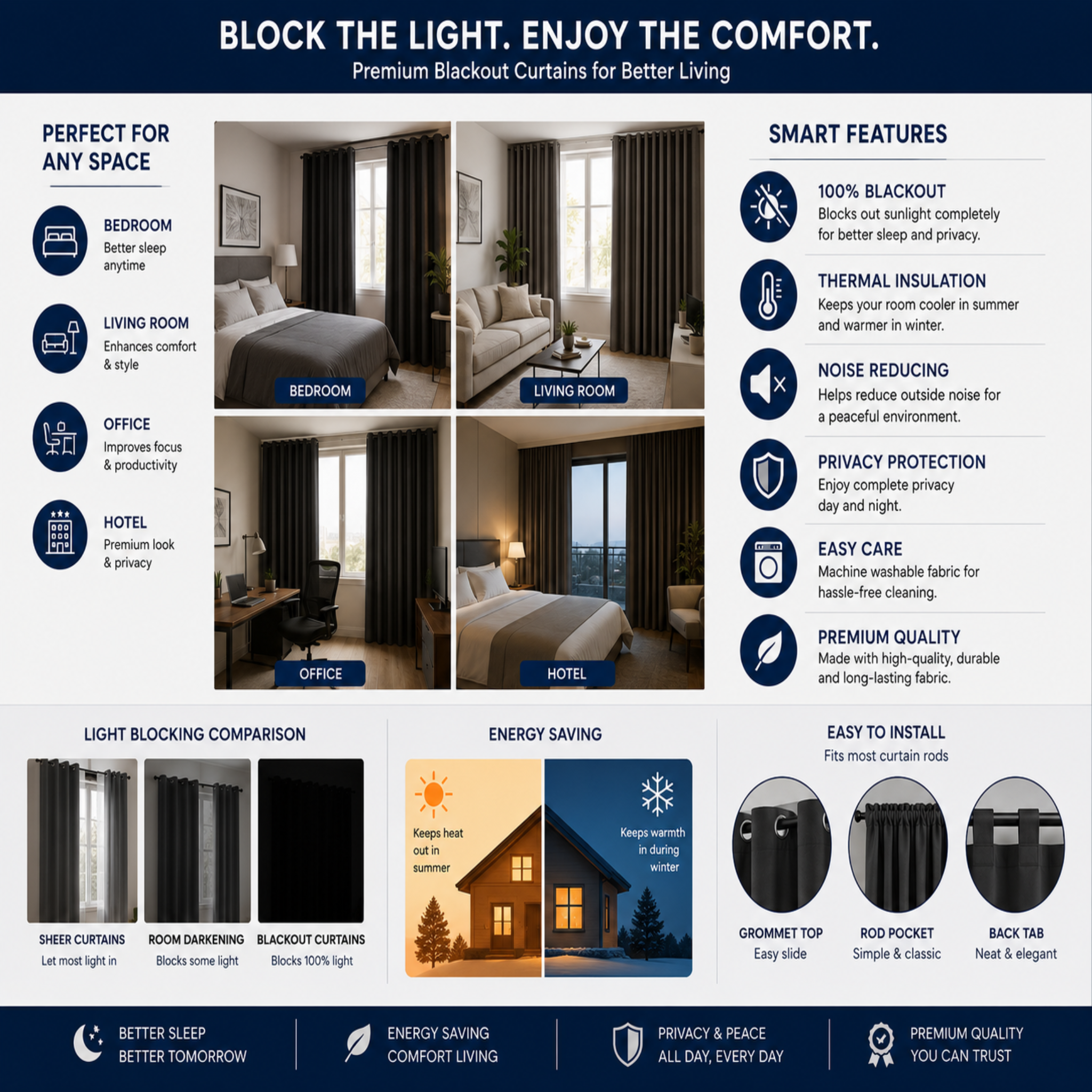 Blackout Curtains Pair