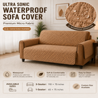 Velora Ultra Sonic Waterproof Sofa Cover – Premium Micro Fabric, Camel