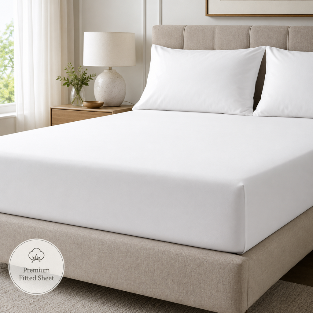 Premium Fitted Sheet – White & Dyed Colors | 30cm & 40cm Deep Pocket