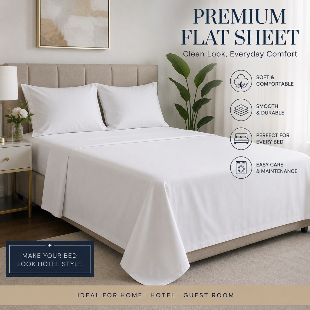 Premium Flat Sheet – White & Dyed Colors | 30cm & 40cm Options