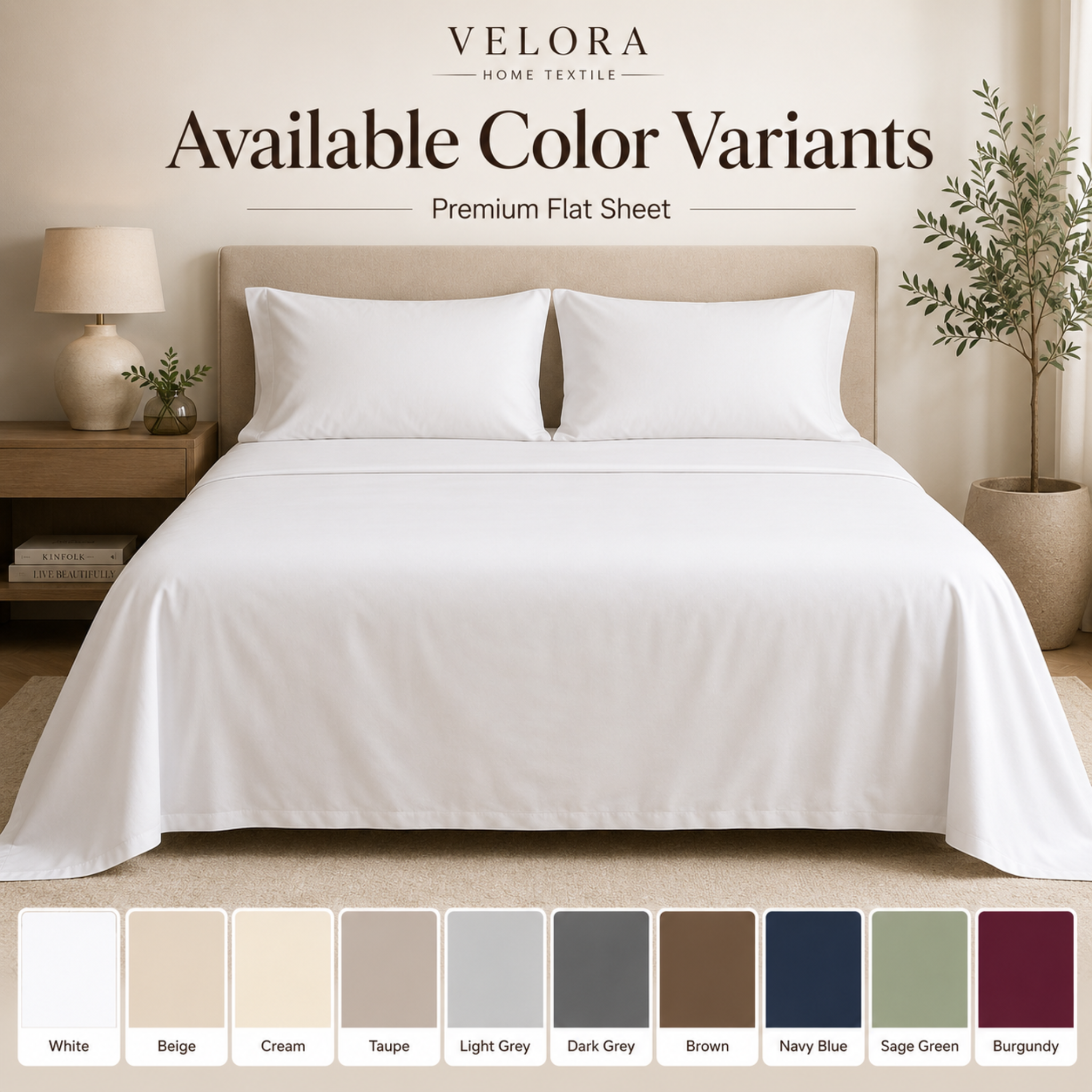Premium Flat Sheet – White & Dyed Colors | 30cm & 40cm Options