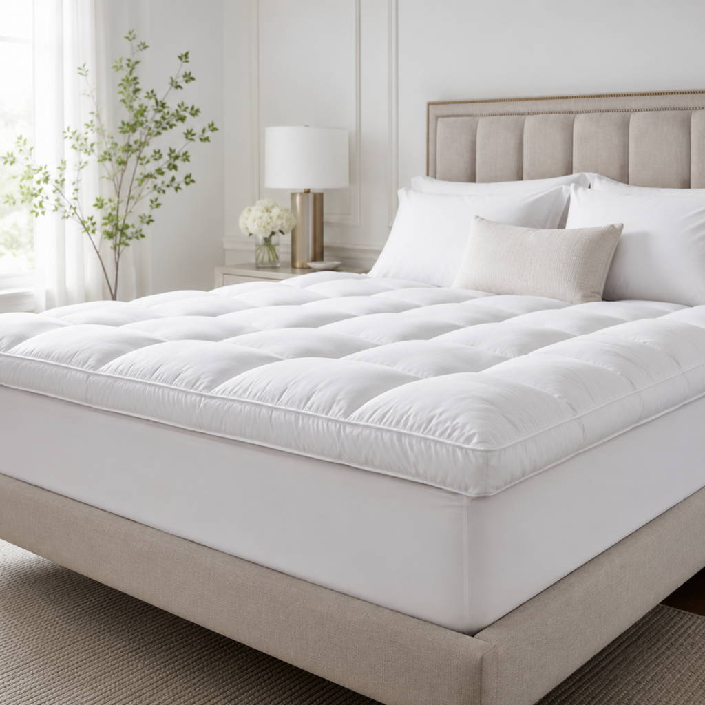 Mattress Topper Premium White  – Soft Comfort & Extra Mattress Support