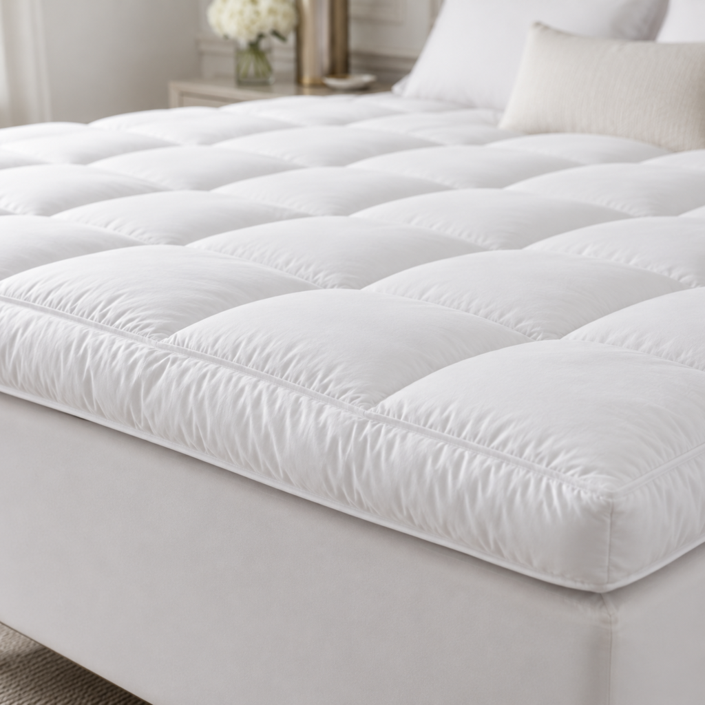 Mattress Topper Premium White  – Soft Comfort & Extra Mattress Support