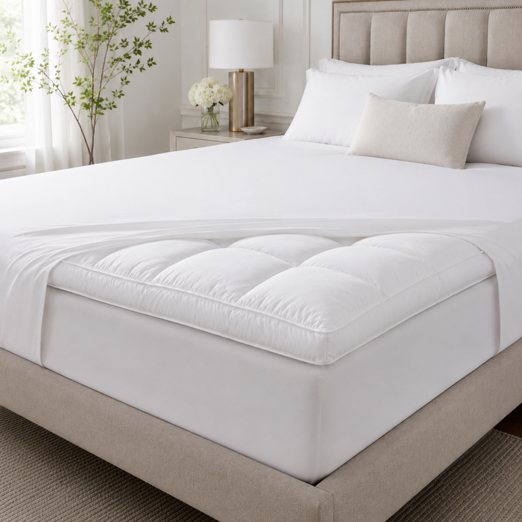 Mattress Topper Premium White  – Soft Comfort & Extra Mattress Support