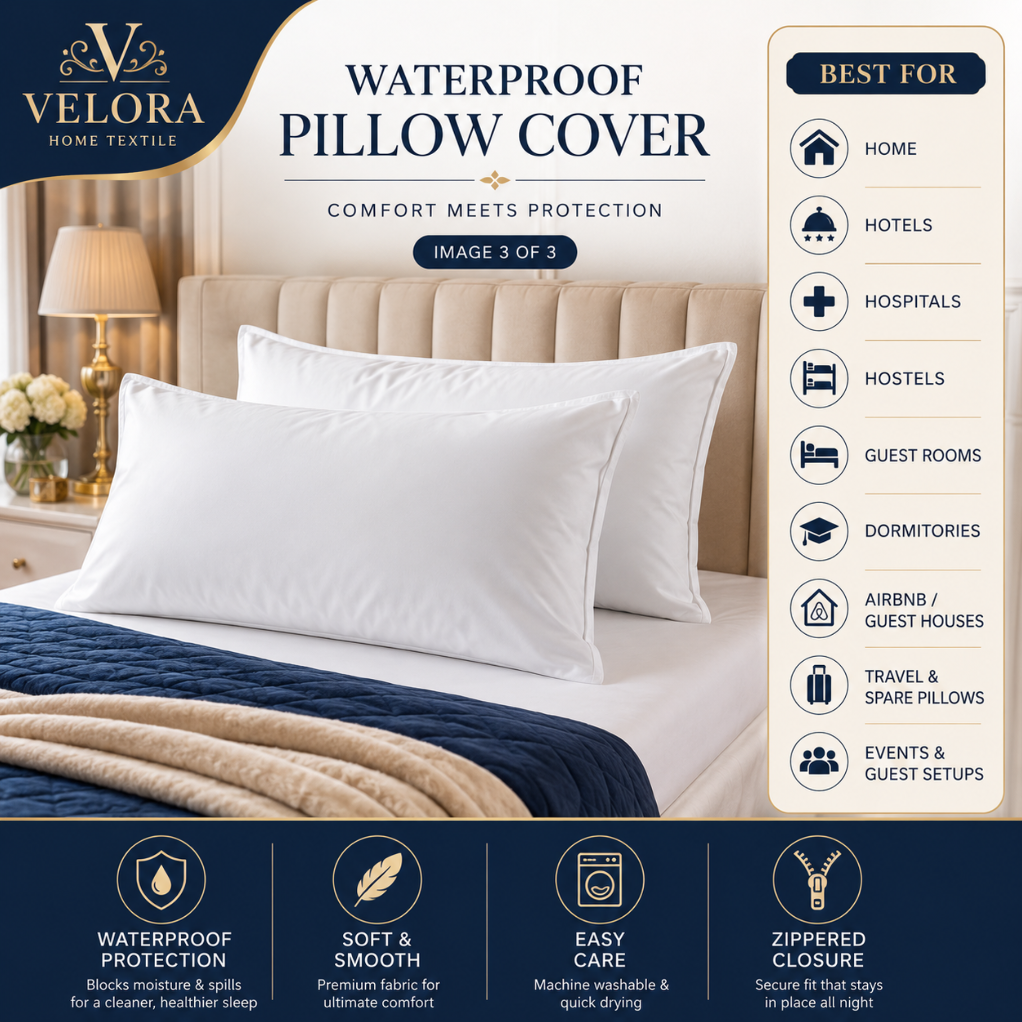 Waterproof Pillow Covers – Soft Protective Pillow Protector