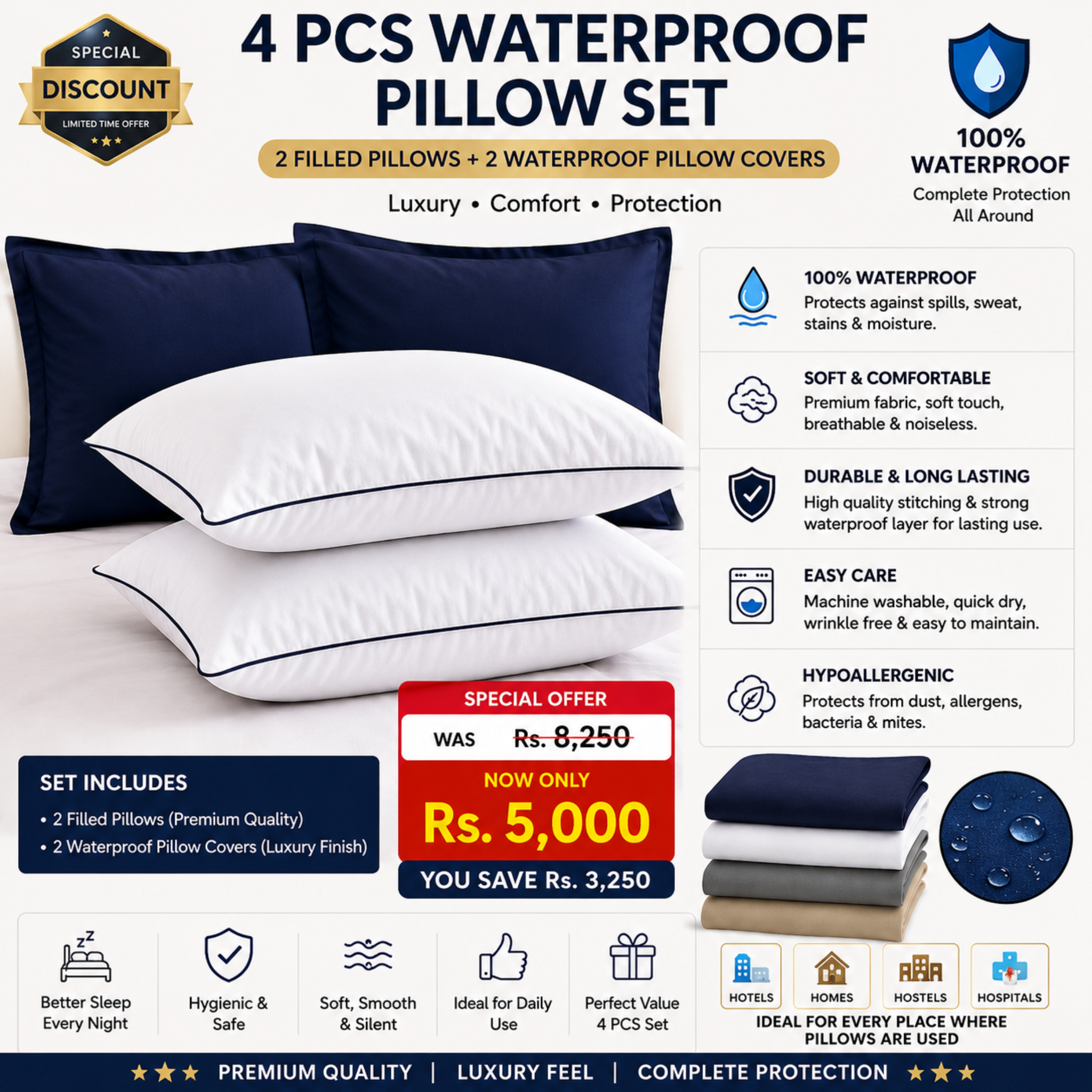 Premium Pillow Set 4pcs