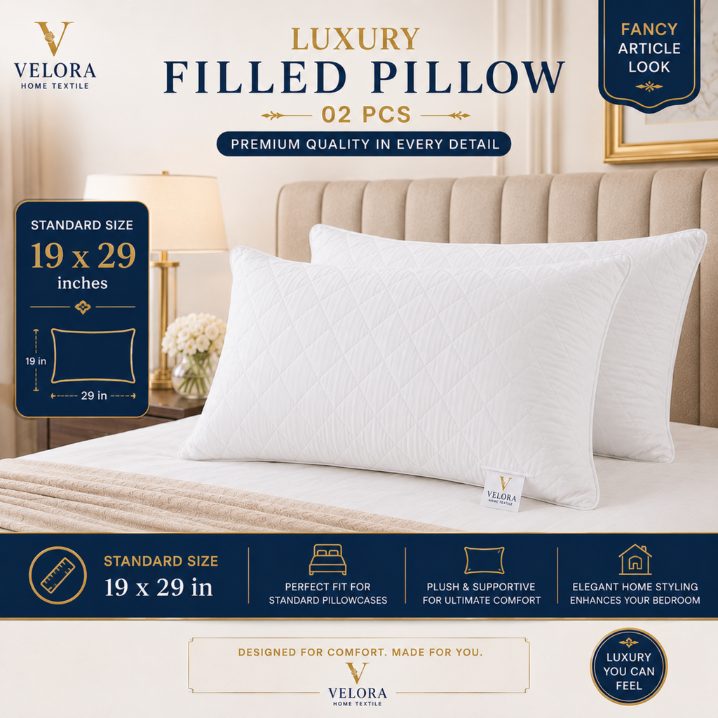 Premium Filled Pillow – Soft & Comfortable Sleeping Pillow