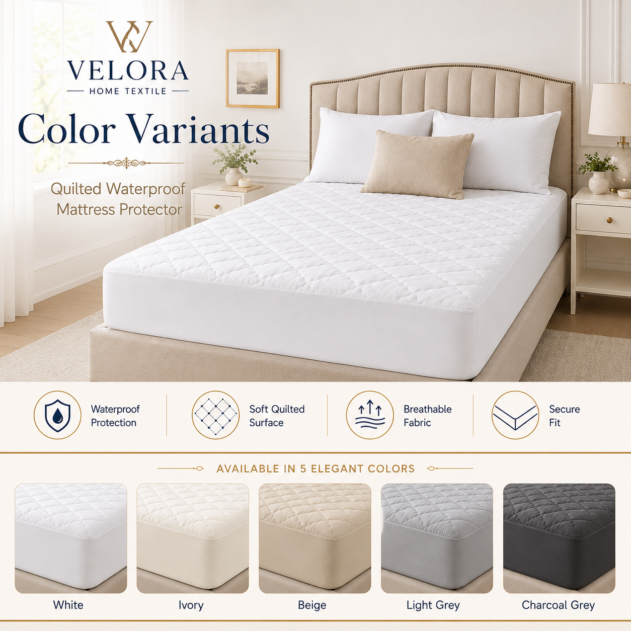 Quilted Mattress Protector Waterproof