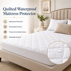 Premium Quilted Waterproof Mattress Protector – Deep Pocket Fitted Design